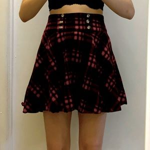 Plaid Pleated High Waisted Short A-line Flare Mini Skirt